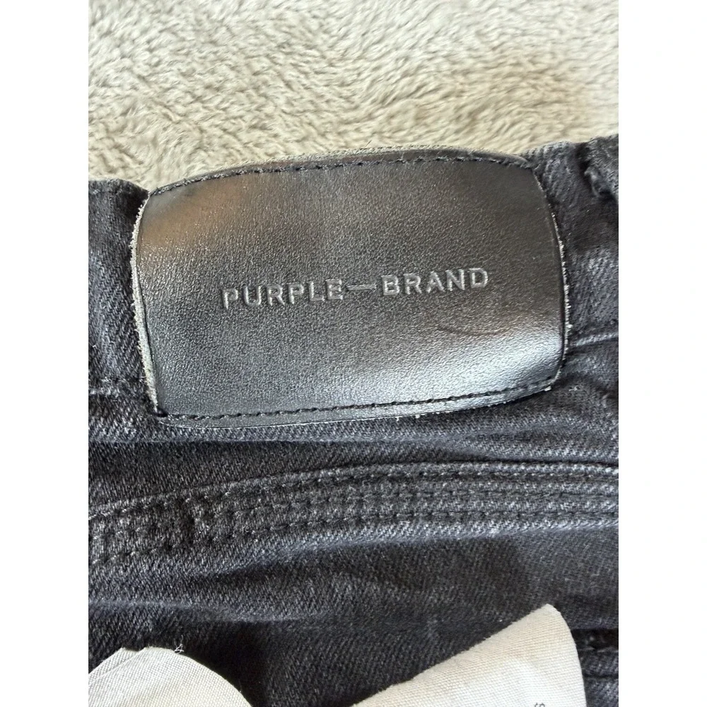 Purple Brand P001 Black Wash Slim Fit Jeans Low Rise Men's Size 33 Fits (32x33)